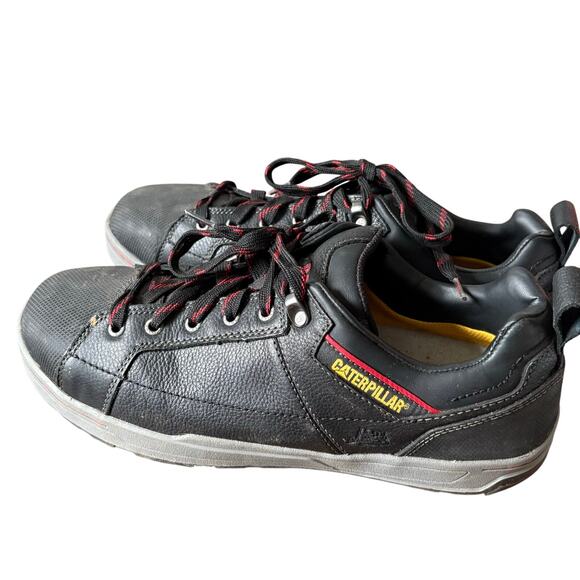 CATERPILLAR P90192 BRODE Men US 12Black Leather Steel Toe Work Shoe Oxford - Picture 6 of 7